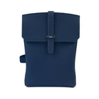 Blue Togo leather backpack with palladium brass closure - SAC by Oberndörfer