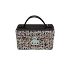 The Mirror Handbag in black calf leather and tweed cotton - Oberndörfer Milano