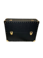 Leather Necklace Box close-up of gold brass clasp