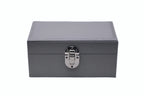 3-Place Watchbox in grey leather, closed exterior view