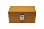 3-Place Watchbox in yellow leather, closed exterior view