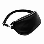 Leather belt bag pebbled calf leather texture close-up