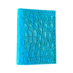 Turquoise crocodile leather wallet, front view - Oberndörfer Milano