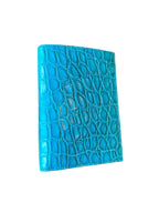 Turquoise crocodile leather wallet interior showing card slots