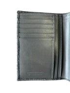 Grey crocodile leather wallet interior showing card slots