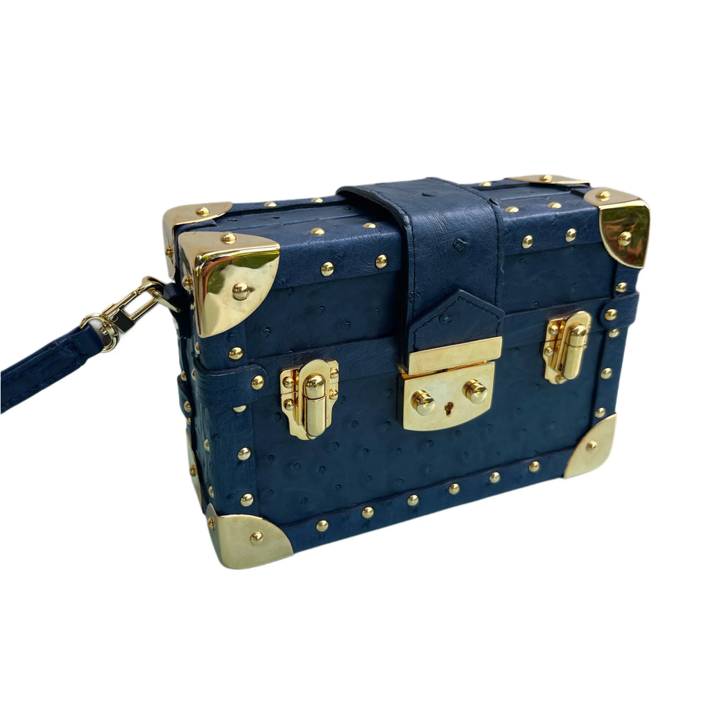 Ostrich Mini Trunk Handbag