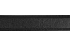 Black leather belt back view showing leather grain