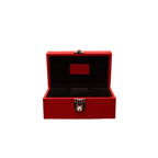 3-Place Watchbox in red leather, open showing interior - Oberndörfer Milano