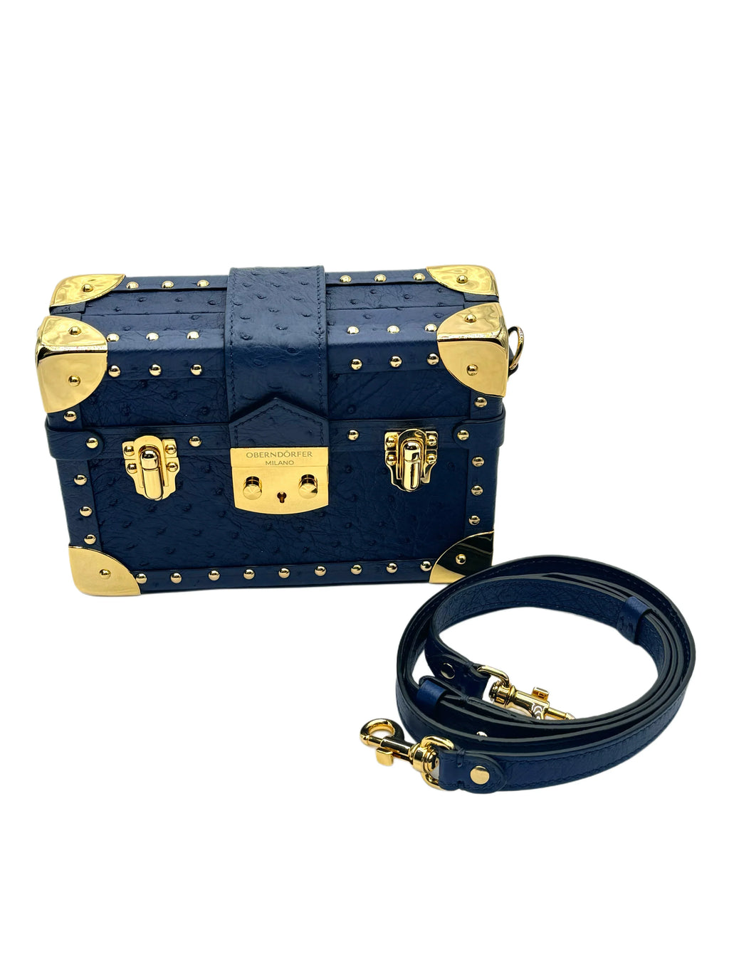 Ostrich Mini Trunk Handbag