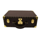 Briefcase x Trax NYC in full-grain leather, closed exterior view - Oberndörfer Milano