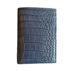 Luxury dark blue crocodile leather wallet, handcrafted with Italian artisanship