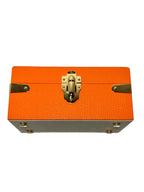 Watch & Jewelry Box in orange leather, additional detail view