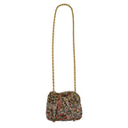 Multicolor print mini crochet handbag with gold chain strap, handmade in Italy - Oberndörfer Milano