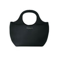 Black Italian leather tote bag with structured top handle front - Oberndörfer
Model 017