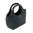 Black Italian leather tote bag with structured top handle side - Oberndörfer
Model 017