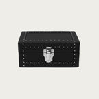 Black grained calf leather watch box for 3 watches - Oberndörfer Milano, handmade in Italy