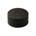 Set of 7 black full-grain calf leather coasters stacked - Italian leather coaster set handmade in Italy by Oberndörfer Milano