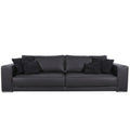 Black leather sofa made in italy