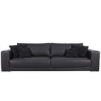 Black leather sofa made in italy