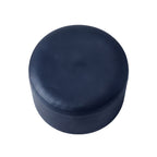 Blue leather pouf made in italy