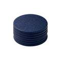 Set of 7 blue full-grain calf leather coasters stacked - Italian leather coaster set handmade in Italy by Oberndörfer Milano