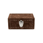 Brown suede calf leather watch box for 3 watches - Oberndörfer Milano, made in Italy
