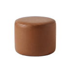 Brown calf leather ottoman pouf made in Italy