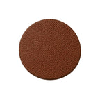 Single round brown pebbled calf leather coaster, Italian full-grain leather coaster, Oberndörfer Milano made in Italy
