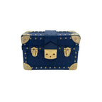 Ostrich leather mini trunk handbag with gold-tone hardware - Oberndörfer Milano