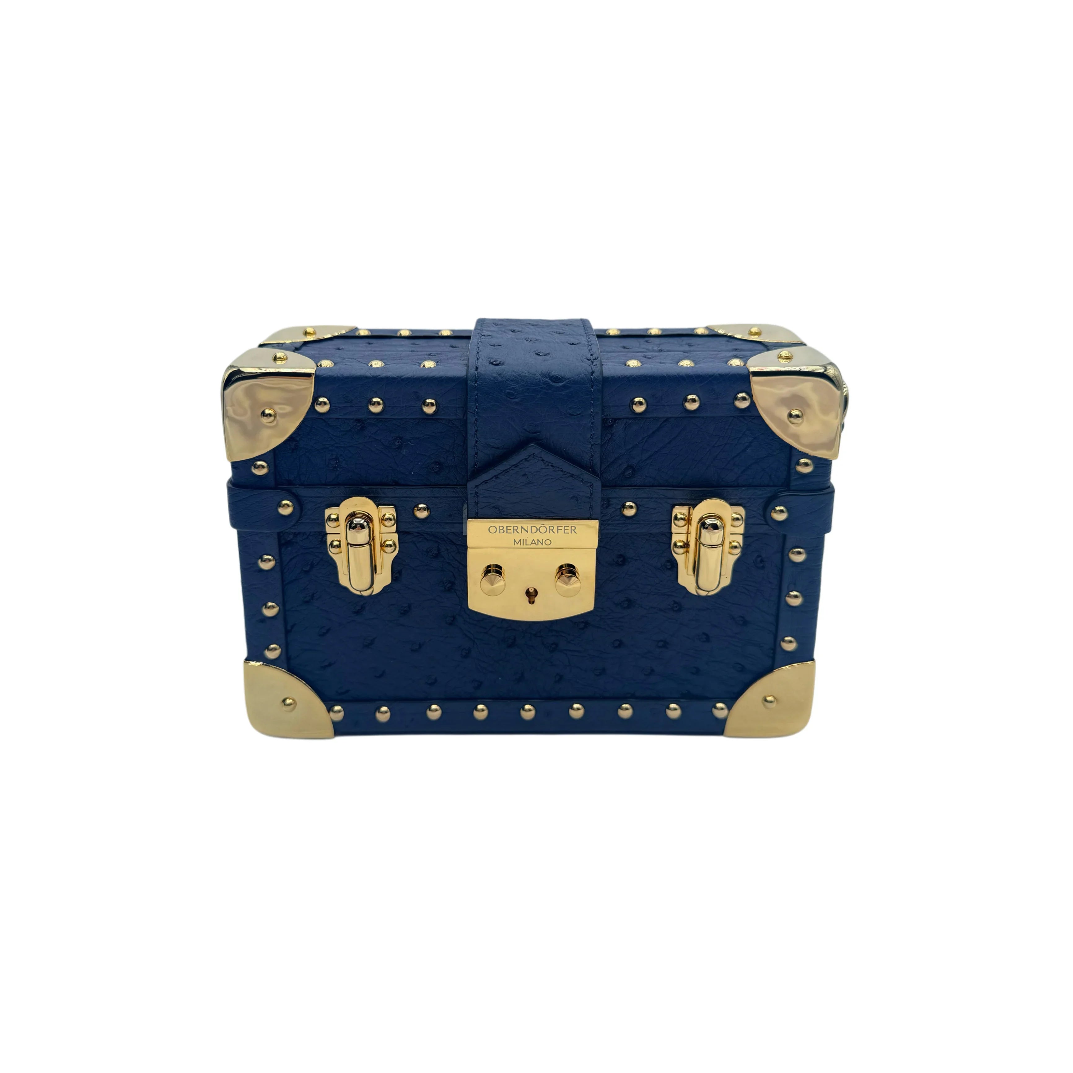 Ostrich Mini Trunk Handbag