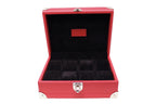 8-Place Watchbox in red leather, closed exterior view