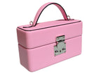 Pink Mirror Handbag close-up of brass and palladium clasp