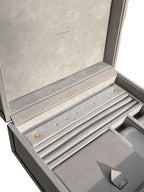 Gray jewelry box with compartments, Oberndörfer Milano. Handmade in italy