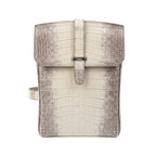 Himalaya alligator leather bag in white-grey gradient - genuine Alligator mississippiensis, handmade in Italy by Oberndörfer Milano
