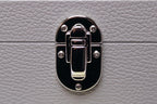 3-Place Watchbox in grey leather, interior showing memory foam pillows