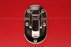 3-Place Watchbox in red leather, interior showing memory foam pillows