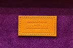 3-Place Watchbox in yellow leather, angled view on display