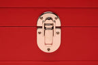 8-Place Watchbox in red leather, side view showing craftsmanship
