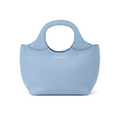 Light Blue Togo calf leather tote bag, handmade in Italy front - Bag Model 017 by Oberndörfer