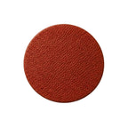 Single round orange pebbled calf leather coaster - Italian full-grain leather coaster, Oberndörfer Milano made in Italy
