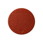 A round, textured leather coaster in a warm reddish-brown color, shown from a top-down view on a solid white background.