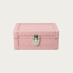 Pastel pink grained calf leather watch box for 3 watches - Oberndörfer Milano, Italy