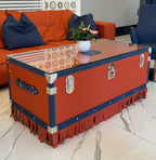 The Table Trunk by Oberndörfer Milano - full-grain calf leather coffee table trunk with cotton canvas interior, handmade in Italy