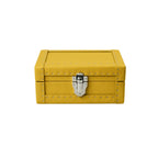 Yellow grained calf leather watch box for 3 watches - Oberndörfer Milano, Italy
