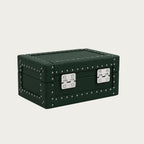 green leather 3-place watch storage box - Oberndörfer Milano luxury watch collector box