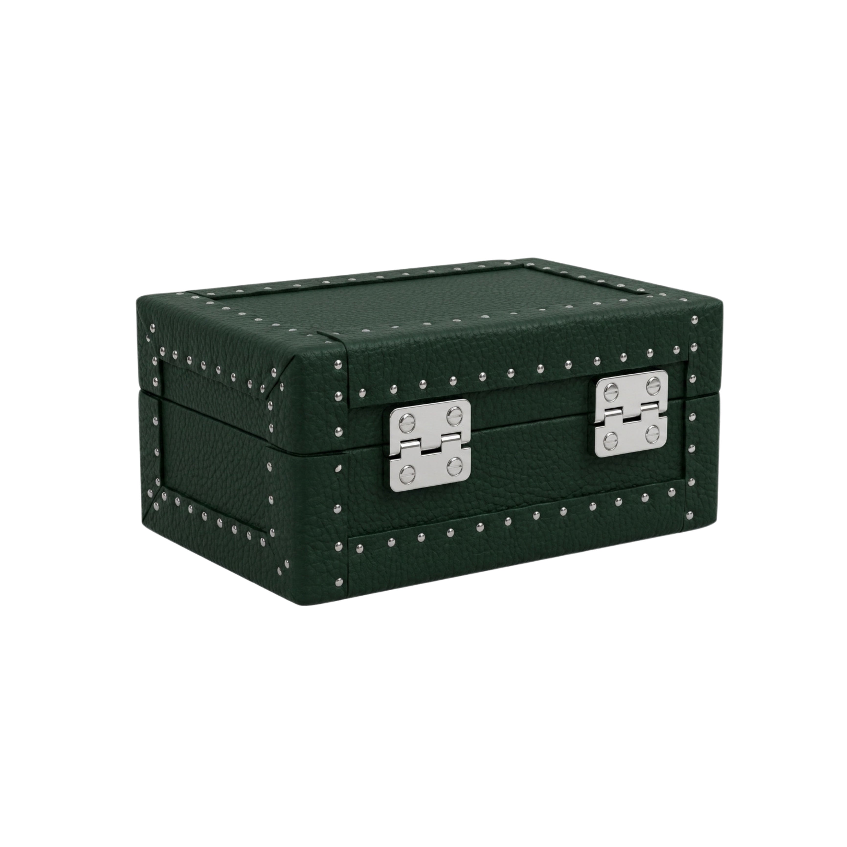 green leather 3-place watch storage box - Oberndörfer Milano luxury watch collector box