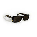 Oberndorfer Milano handmade tortoise acetate rectangle sunglasses with solid dark German Zeiss lenses.