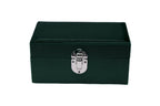 3-Place Watchbox in dark green leather, closed exterior view