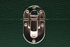 3-Place Watchbox in dark green leather, close-up of the clasp