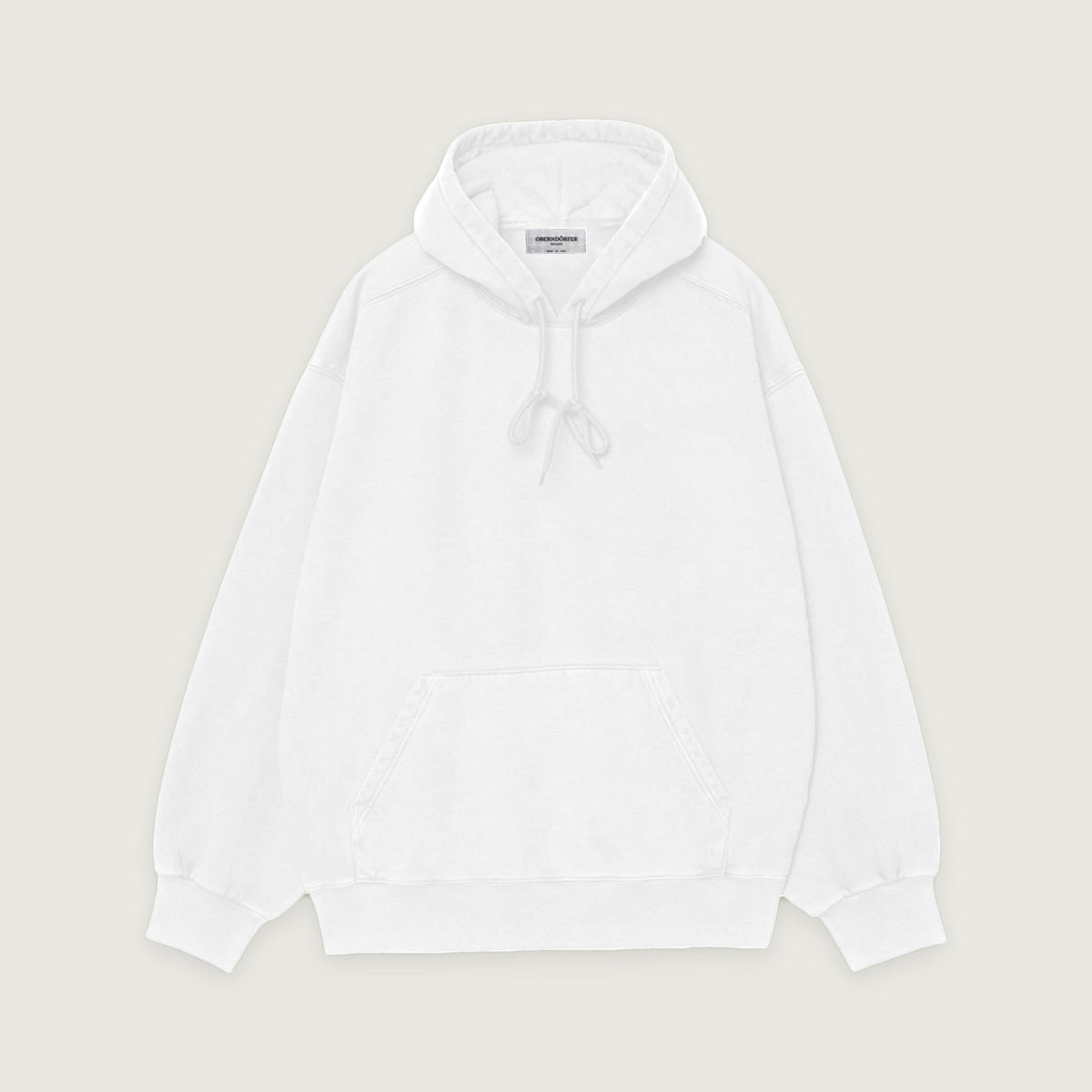 Hoodie OM in white, front, plain